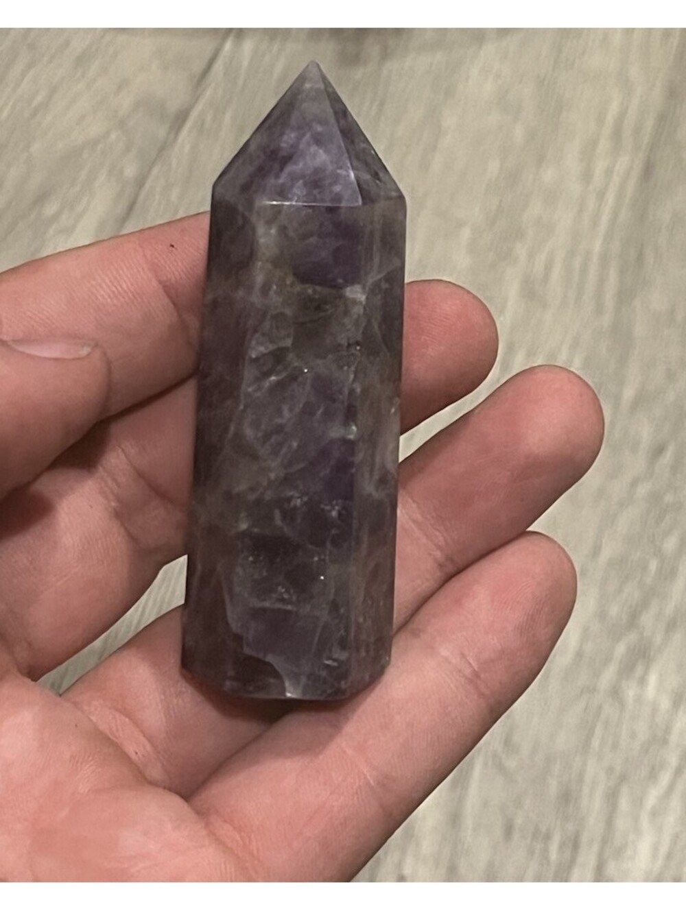 Purple Fluorite Crystal Tower Polished Point Natural Mineral Specimen